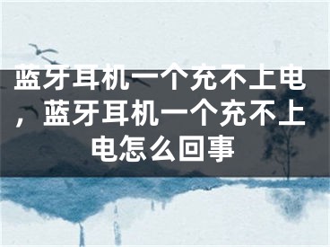 蓝牙耳机一个充不上电，蓝牙耳机一个充不上电怎么回事