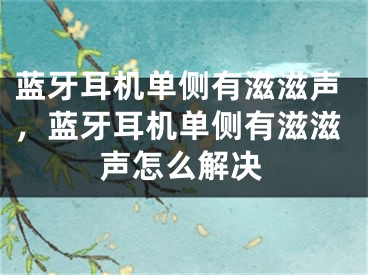 蓝牙耳机单侧有滋滋声，蓝牙耳机单侧有滋滋声怎么解决