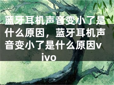 蓝牙耳机声音变小了是什么原因，蓝牙耳机声音变小了是什么原因vivo