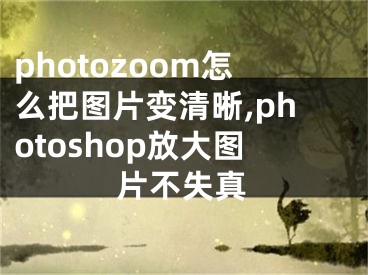 photozoom怎么把图片变清晰,photoshop放大图片不失真