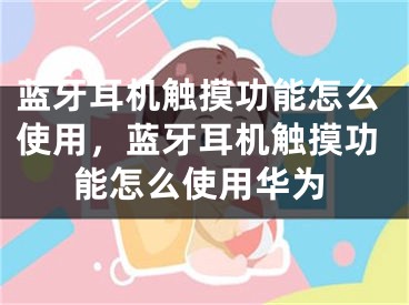 蓝牙耳机触摸功能怎么使用，蓝牙耳机触摸功能怎么使用华为