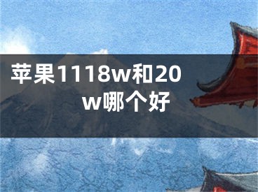 苹果1118w和20w哪个好