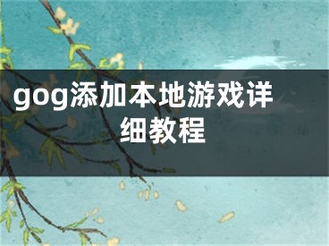 gog添加本地游戏详细教程