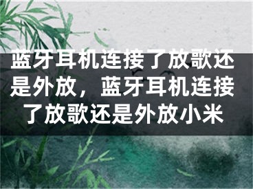 蓝牙耳机连接了放歌还是外放，蓝牙耳机连接了放歌还是外放小米