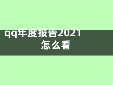 qq年度报告2021怎么看