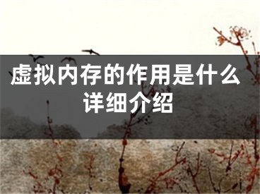 虚拟内存的作用是什么详细介绍