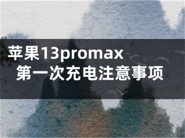 苹果13promax第一次充电注意事项