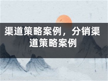 渠道策略案例，分销渠道策略案例