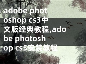 adobe photoshop cs3中文版经典教程,adobe photoshop cs5安装教程