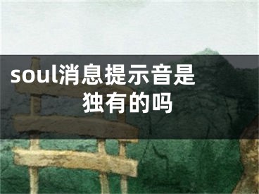 soul消息提示音是独有的吗