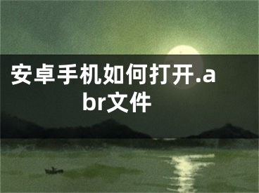 安卓手机如何打开.abr文件