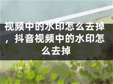 视频中的水印怎么去掉，抖音视频中的水印怎么去掉