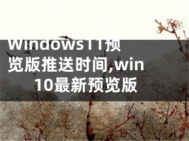 Windows11预览版推送时间,win10最新预览版