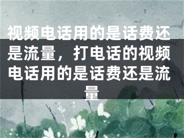 视频电话用的是话费还是流量，打电话的视频电话用的是话费还是流量