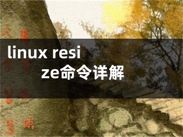 linux resize命令详解