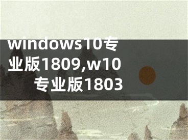 windows10专业版1809,w10专业版1803