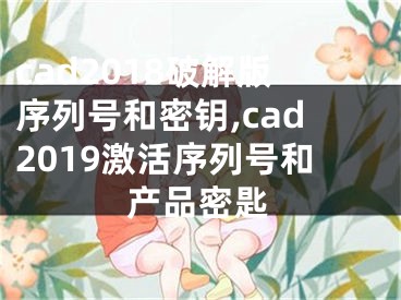 cad2018破解版序列号和密钥,cad2019激活序列号和产品密匙