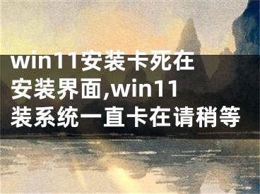 win11安装卡死在安装界面,win11装系统一直卡在请稍等