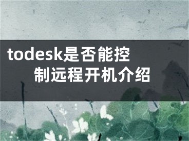 todesk是否能控制远程开机介绍