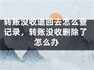 转账没收退回去怎么查记录，转账没收删除了怎么办