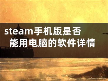 steam手机版是否能用电脑的软件详情