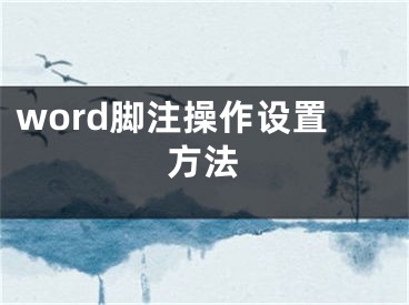 word脚注操作设置方法