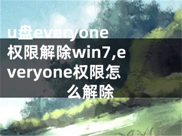 u盘everyone权限解除win7,everyone权限怎么解除