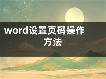 word设置页码操作方法