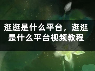 逛逛是什么平台，逛逛是什么平台视频教程