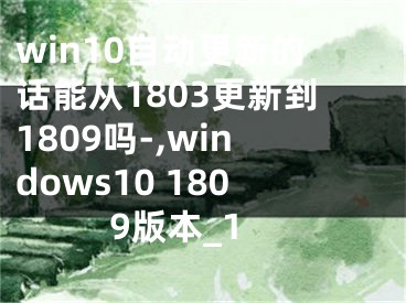 win10自动更新的话能从1803更新到1809吗-,windows10 1809版本_1