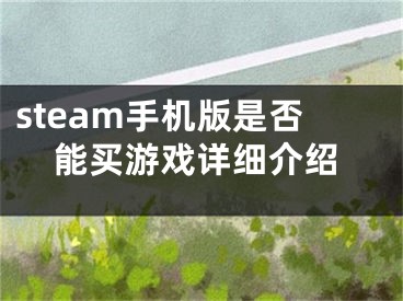 steam手机版是否能买游戏详细介绍