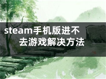 steam手机版进不去游戏解决方法