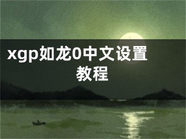 xgp如龙0中文设置教程