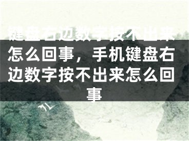 键盘右边数字按不出来怎么回事，手机键盘右边数字按不出来怎么回事