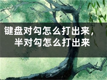 键盘对勾怎么打出来，半对勾怎么打出来