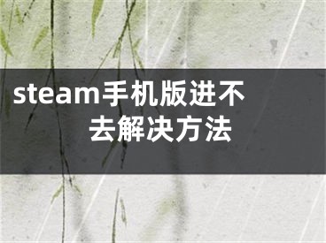 steam手机版进不去解决方法
