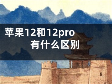 苹果12和12pro有什么区别