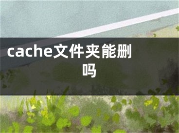 cache文件夹能删吗
