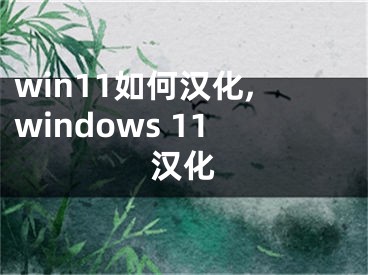 win11如何汉化,windows 11汉化