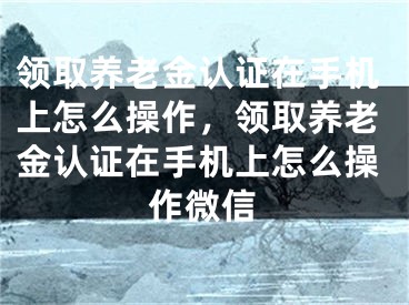 领取养老金认证在手机上怎么操作，领取养老金认证在手机上怎么操作微信