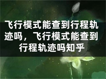 飞行模式能查到行程轨迹吗，飞行模式能查到行程轨迹吗知乎