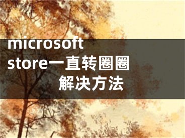 microsoft store一直转圈圈解决方法