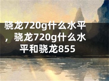 骁龙720g什么水平，骁龙720g什么水平和骁龙855