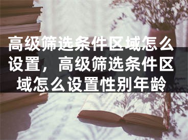 高级筛选条件区域怎么设置，高级筛选条件区域怎么设置性别年龄