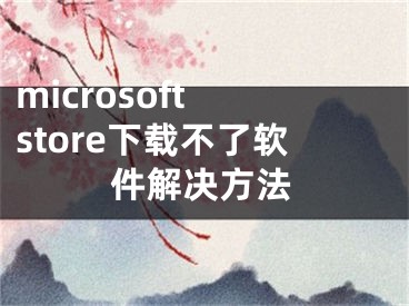 microsoft store下载不了软件解决方法