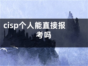 cisp个人能直接报考吗