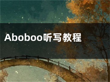 Aboboo听写教程