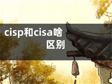 cisp和cisa啥区别