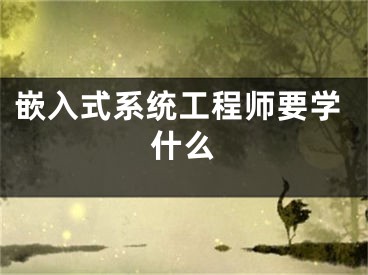 嵌入式系统工程师要学什么