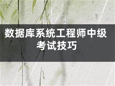 数据库系统工程师中级考试技巧